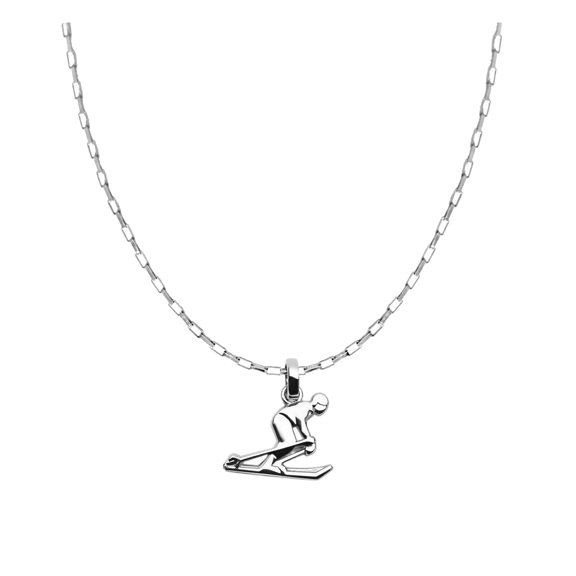 pingente esporte ski, ouro branco