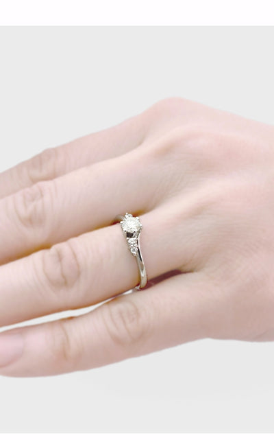 Anel Solitário com Diamantes Ouro Branco, Diamantes 35 pontos - ESPECIAL SOLITARIOS