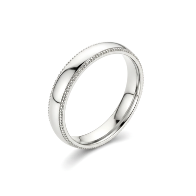 alianca abaulada ouro branco tradicional 5,0 mm