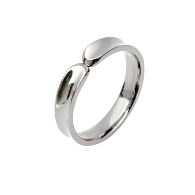 alianca diferente concava ouro branco com diamante