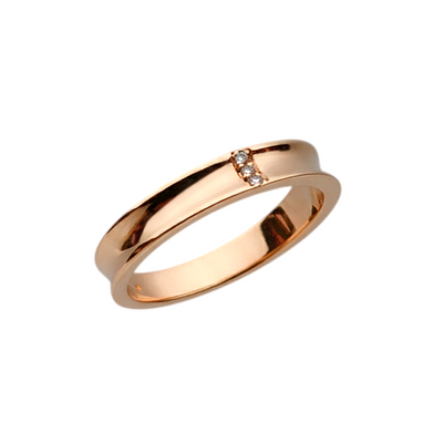 Aliança Côncava Ouro Rosa com Diamantes - TAYLORAliança Côncava Ouro Rosa com Diamantes - TAYLOR