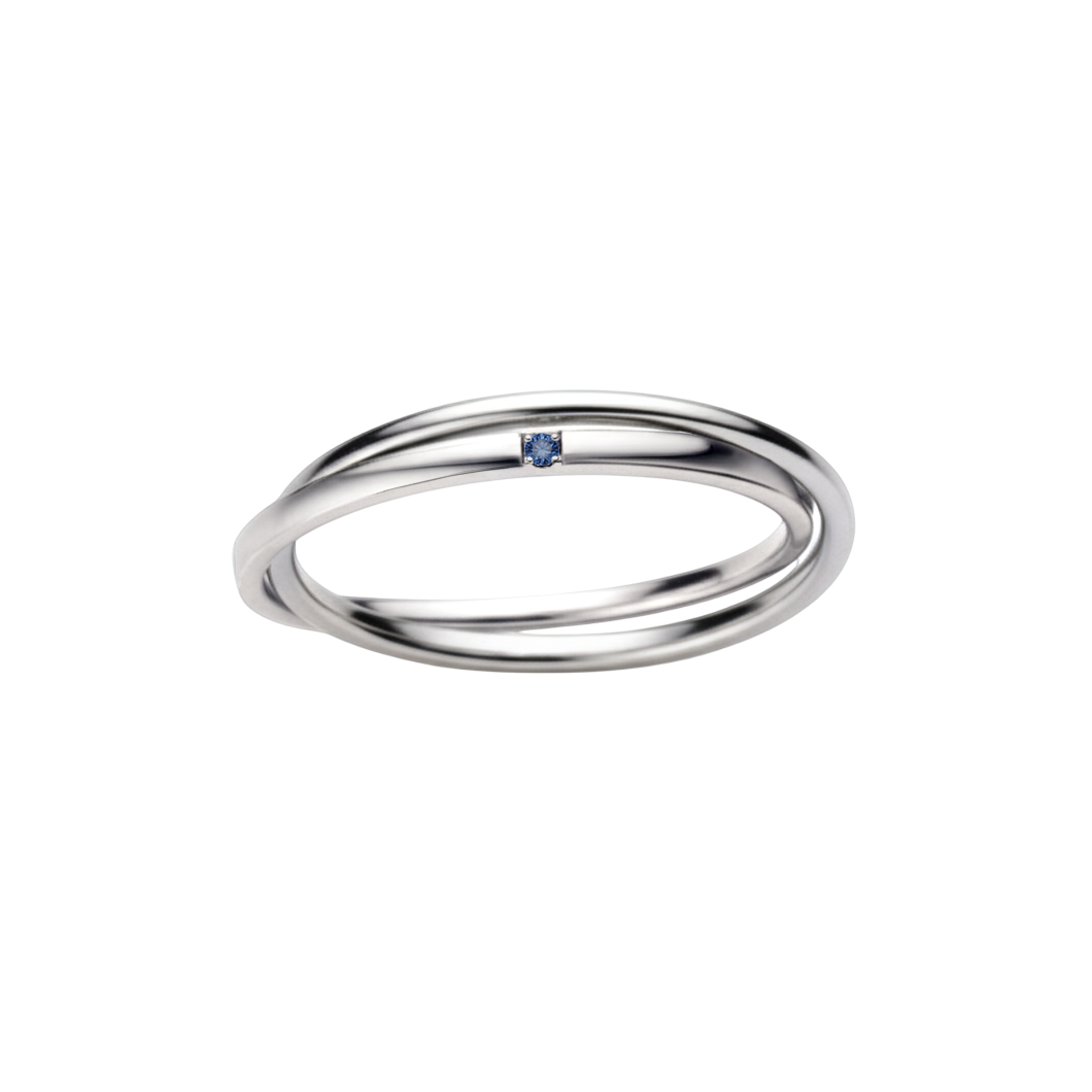 Aliança de Casamento Ouro Branco e Safira