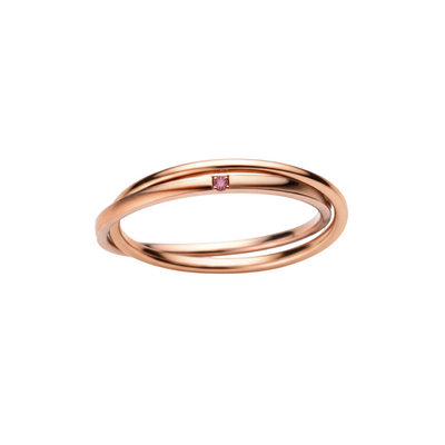Aliança de Casamento Ouro Rosa e Rubi