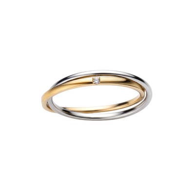 Aliança de Casamento Ouro Branco e Amarelo