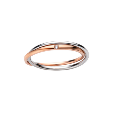Aliança de Casamento Ouro Branco e Rosa