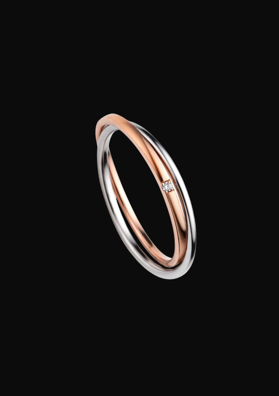 Aliança de Casamento Ouro Branco e Rosa
