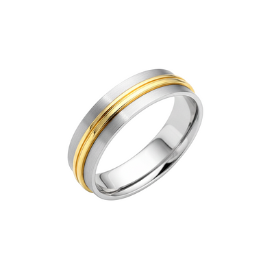 aliança abaulada ouro branco e amarelo