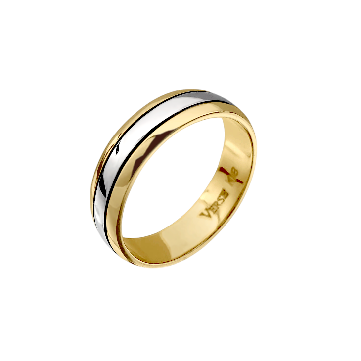 Aliança em Ouro Amarelo e Branco - FRISSON 5,5 mm