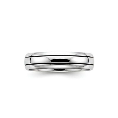 Anel Masculino Ouro Branco Paladinado - FRISSON 5,5 mm