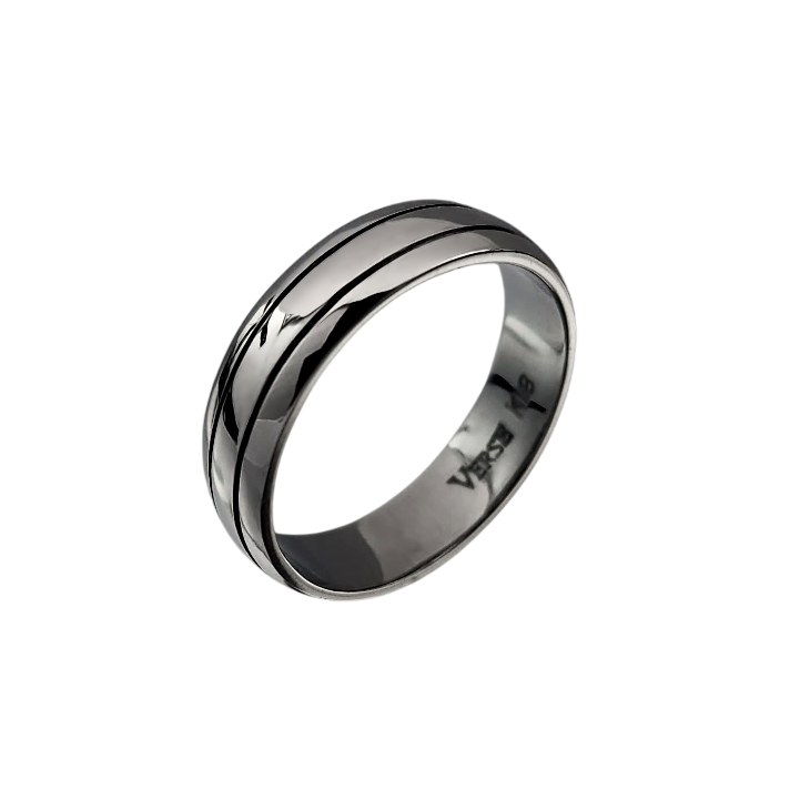 Anel Masculino Ouro Negro Paladinado - FRISSON 5,5 mm