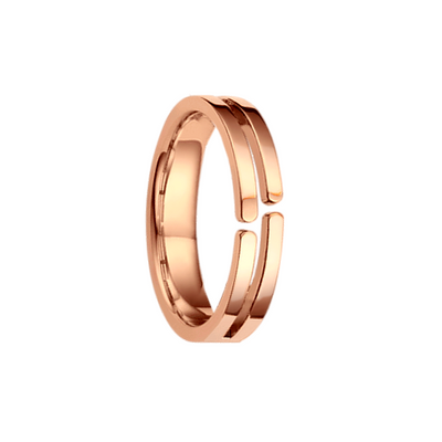 aliança ouro rosa 4mm moderno vazado masculino ETERNITY