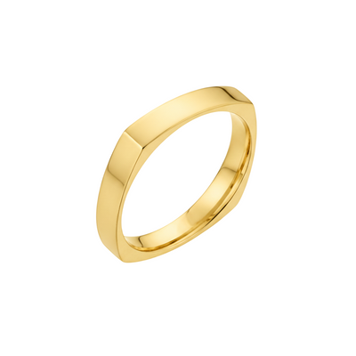 Aliança Quadrada em Ouro Amarelo 4,0 mm - MADISON
