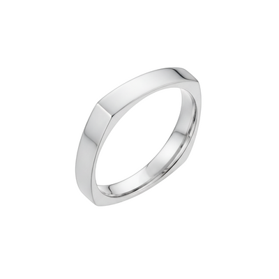 aliança quadrada ouro branco 4,0 mm