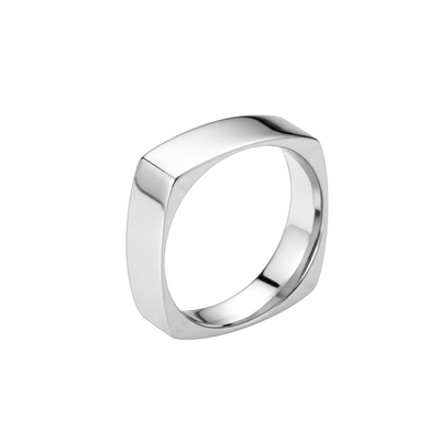 aliança quadrada ouro branco 5,5 mm