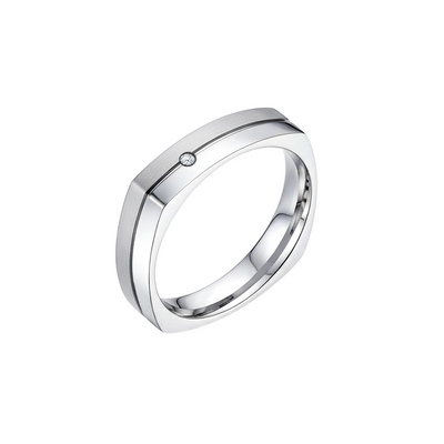 aliança ouro branco, fosca, largura 4,0 mm