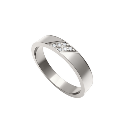 aliança reta ouro branco com diamantes