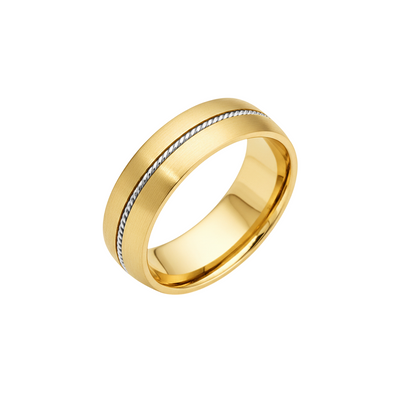 aliança tradicional, abaulada ouro amarelo