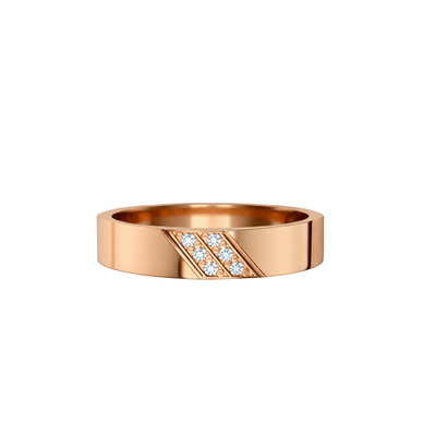 aliança de casamento ouro rosa e brilhantes