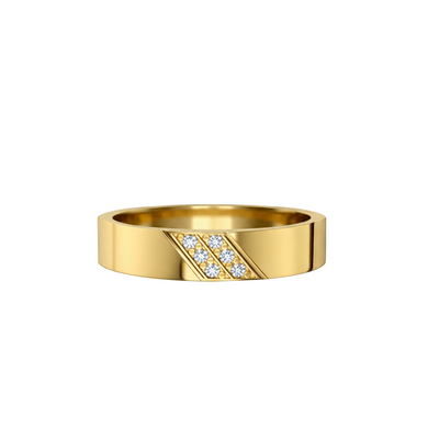 aliança com diamantes ouro amarelo