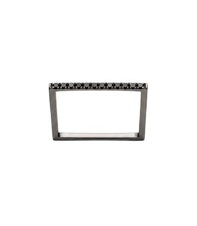 Anel Fino Ouro Negro e Diamantes Negros - MADISON