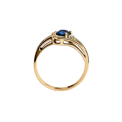 Anel de Safira em Ouro Amarelo - FORTUNE Azul