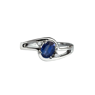anel de formatura safira azul, ouro branco