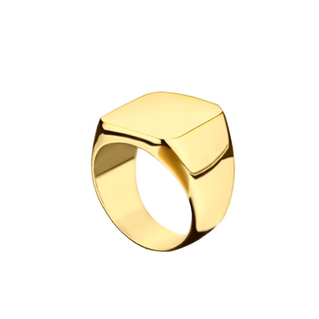 anel masculino quadrado ouro amarelo grande