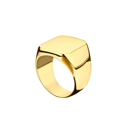anel masculino quadrado ouro amarelo grande