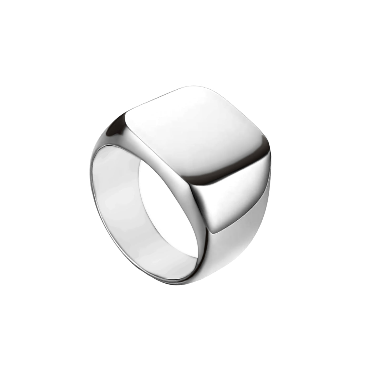 anel masculino quadrado largo ouro branco