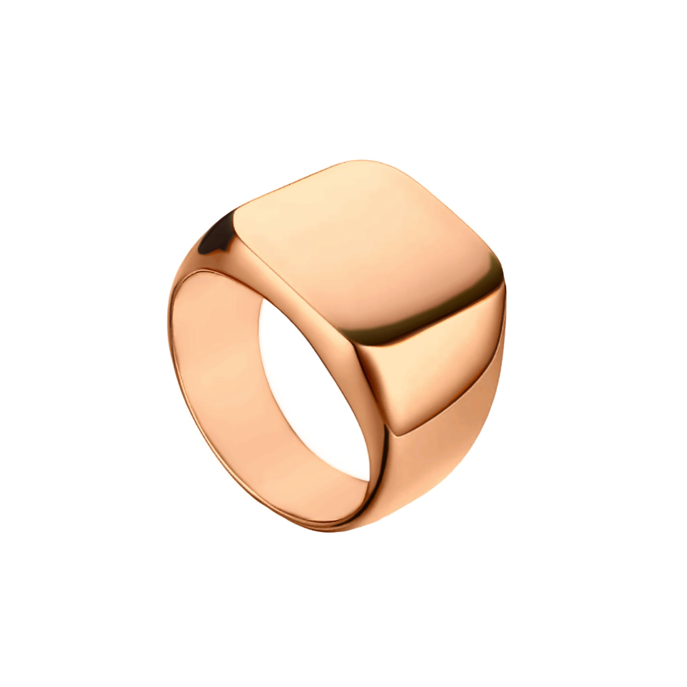anel masculino quadrado largo ouro rosa