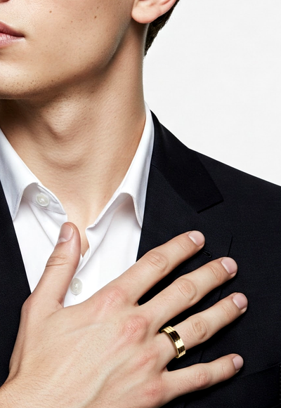 Anel Masculino Ouro Amarelo - FRISSON