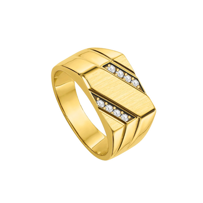 Anel Masculino Ouro Amarelo com Diamantes (OSKAR XL)
