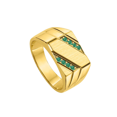 anel masculino quadrado, esmeraldas verdes