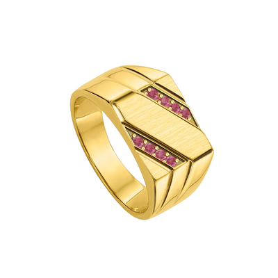 anel masculino, quadrado rubis vermelhos