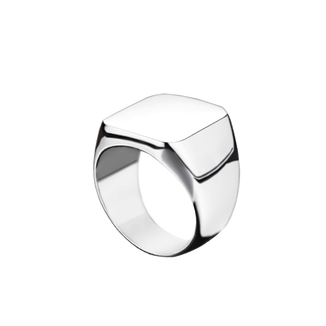 anel signet quadrado ouro branco masculino