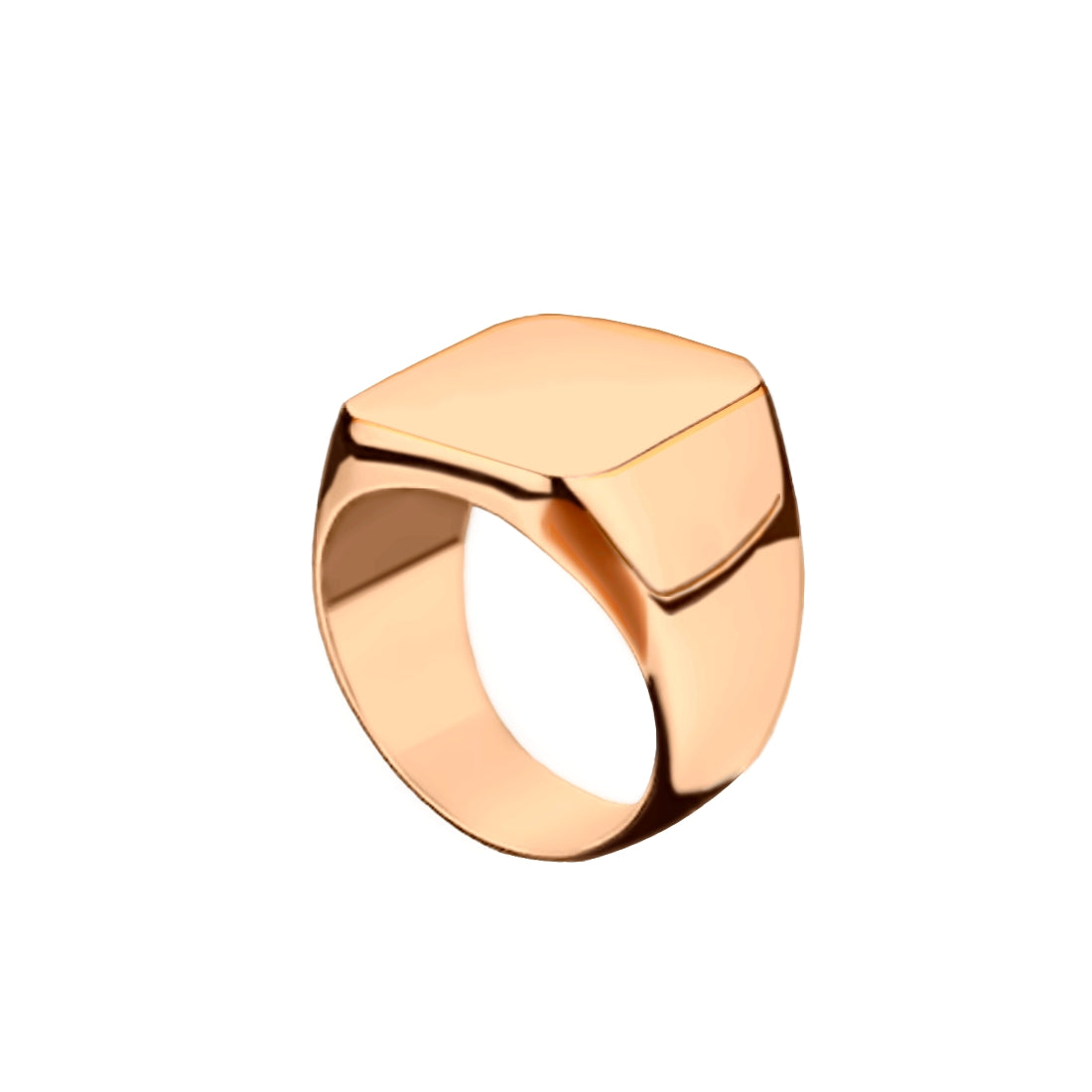 anel masculino signet quadrado ouro rosa