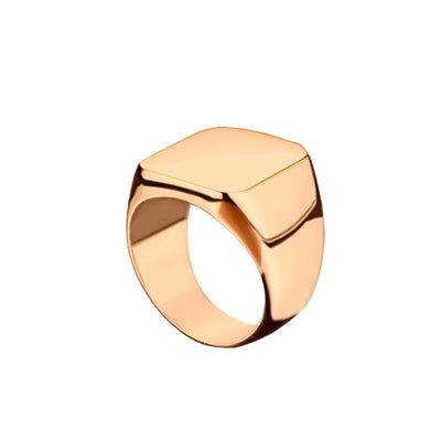 anel masculino signet quadrado ouro rosa
