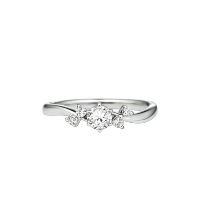 anel noivado 25 pontos em diamantes, ouro branco 18k IVY