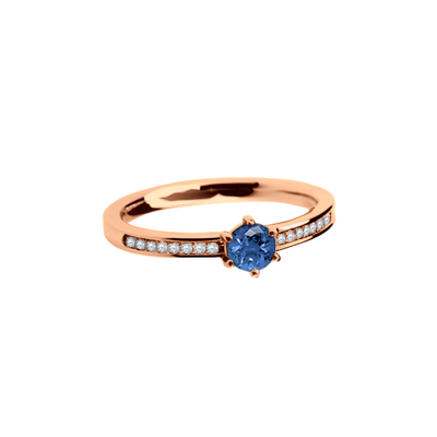 anel noivado ou anel formatura safira azul e diamantes