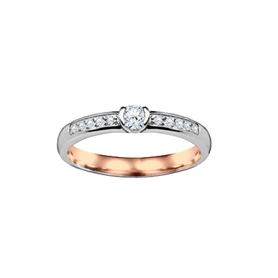anel noivado, anel pedido ouro branco e rosa