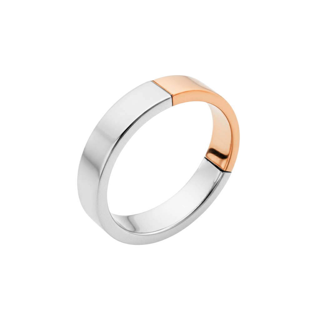Anel Ouro Rosa e Branco - BLEND