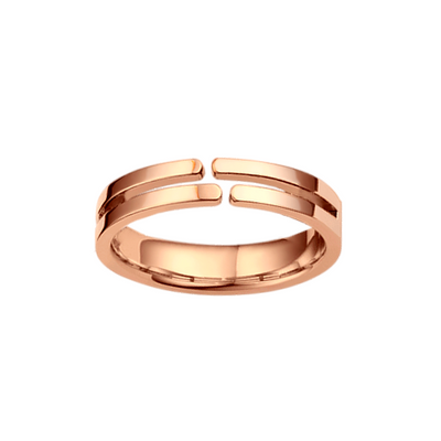 anel ouro rosa 4mm moderno vazado masculino ETERNITY