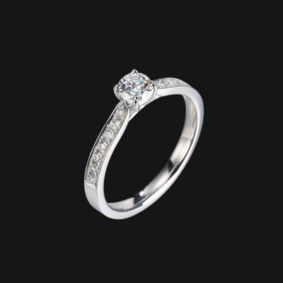 Anel Solitário Diamante 20 pontos, Ouro Branco - HAMPTONS