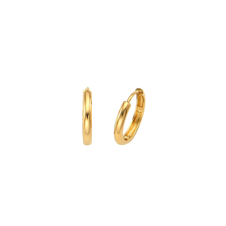 Brinco Argolas Ouro Amarelo Arredondada