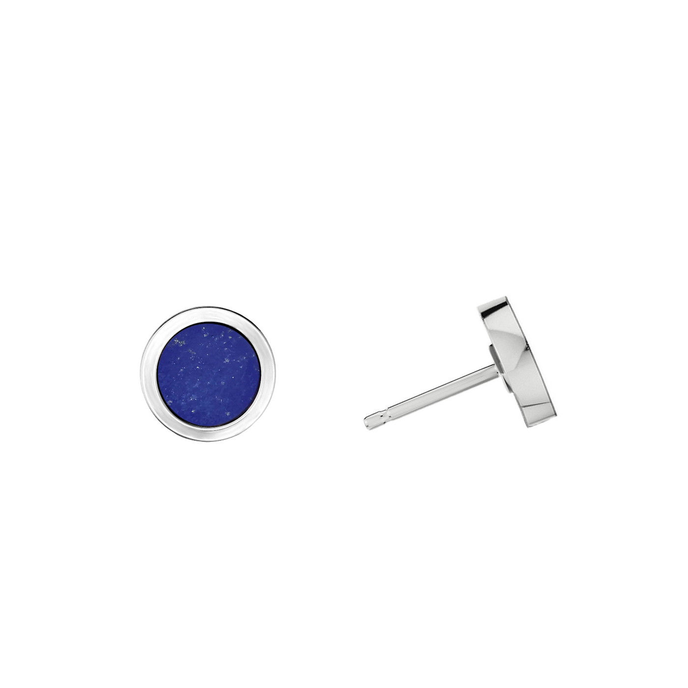 Brinco Redondo Ouro Branco, Lapis Lazuli (PERPETUUM)