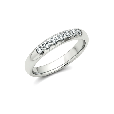 Meia Aliança Abaulada de Diamantes, Ouro Branco - ESPECIAL DIAMANTES