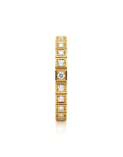 Meia Aliança em Ouro Amarelo com Diamantes - DÉCO