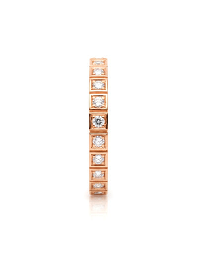 Meia Aliança em Ouro Rosé com Diamantes - DÉCO