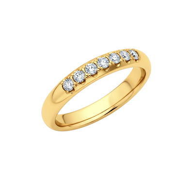 Meia Aliança Abaulada de Diamantes, Ouro Amarelo - ESPECIAL DIAMANTES