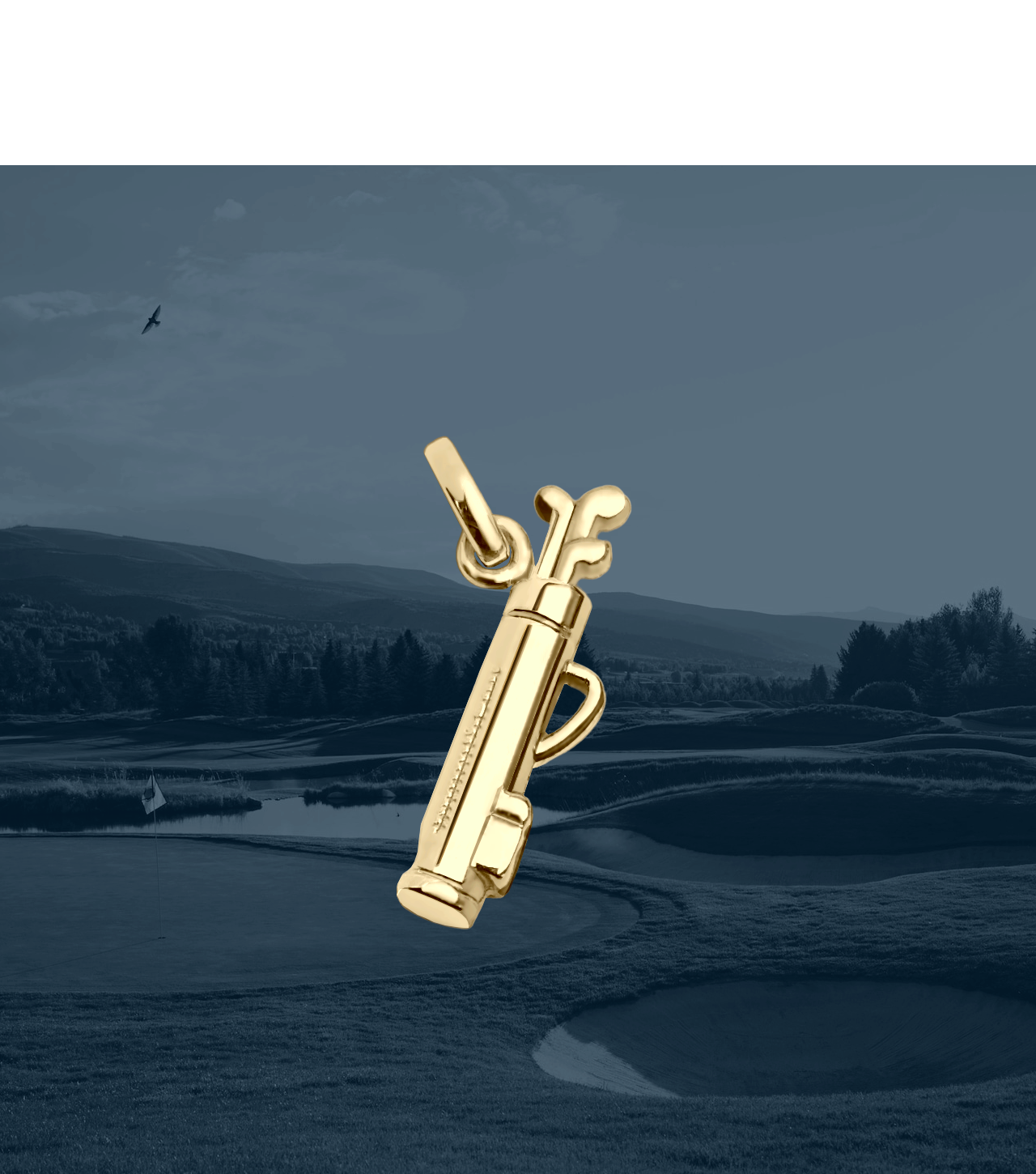 Pingente Golf Ouro Amarelo, Corrente Inclusa* - GOLF BAG The Resort Collection